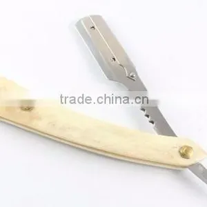 Matted Straight Razor With White Line Design Swing Lock Cutthroat Razor thumbnail-4