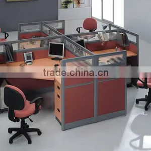 Modern 4 Person Cross Workstation,cross Steel Frame Office Partition ( SZ-WS006) thumbnail-2
