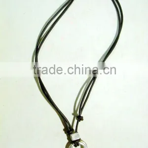 Leather Cord Necklace With Pendant thumbnail-1