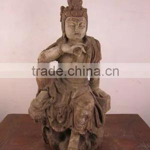 Chinese Antique Wooden Carved Buddha thumbnail-1