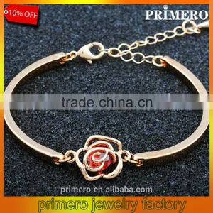 Wholesale Jewelry Women Fashion Cute Flower Crystal Party Chain Link Bracelets Bangles thumbnail-1