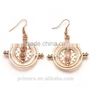 Hot Sale Drop 18K Gold Plating Time Turner Design Hourglass Dangle Earrings thumbnail-4