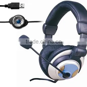 Stereo Usb Headphones With Microphone and Volume Control thumbnail-1