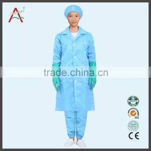 Women`s and Men`s Professional Blue ESD Lab Coats thumbnail-2