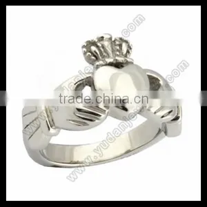 Custom Heart Celtic Claddagh Band Ring thumbnail-3