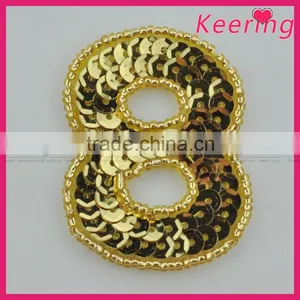 Lucky Number Eight Fashion Gold Applique for Bag WRAB-016 thumbnail-1