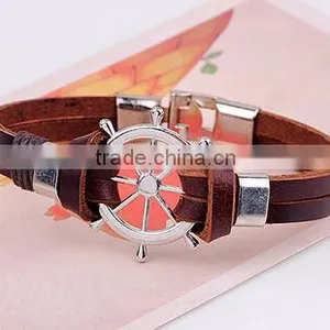 Factory Wholesale Rudder Leather Bracelet for Men/ thumbnail-3
