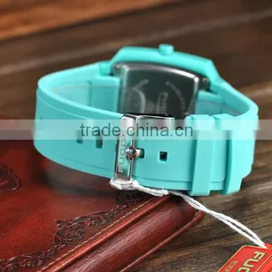 Fashion Men &Women Watches Japan Movement Waterproof Square Silicone Unisex Wristwatch, Vogue Rubber Novelty Jelly Watches thumbnail-5