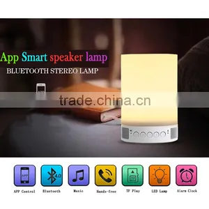 New Gift Portable Led Lamp Bluetooth Mini Wireless Speaker With Alarm tf Card Time Setting thumbnail-1
