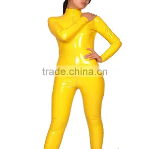 Coated Unisex Sexy Skin Punk Romper Full Bodysuit Catsuit Jumpsuits Clubwear Stripper Cosplay Halloween Zipper Multicolor thumbnail-1