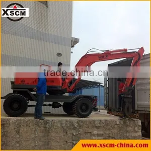 High Efficiency Excavating Equipment 6 Ton Hydraulic Small Wheel Excavator thumbnail-6
