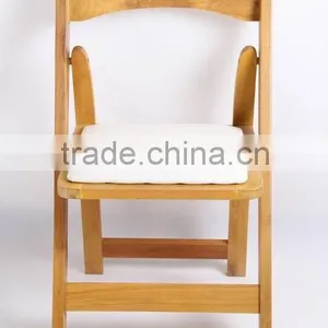 Natural Wood Wood Party Hotel Wedding Banquet Rental Folding Chair Quality Choice thumbnail-1