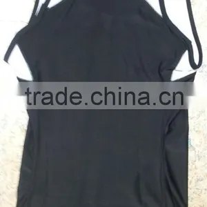 Ladies Two Tone Compression Tank Top - Black/White thumbnail-2