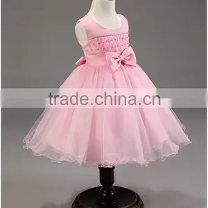 Lastest Wholesale Korean Fashion Girl Style Pink Chiffon Kids Party Wear Dresses TR-WS32 thumbnail-3
