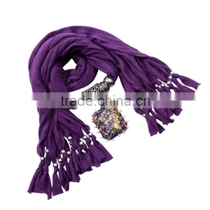 Newest Spring Warm Fashion Plain Purple Pendant Scarf thumbnail-1