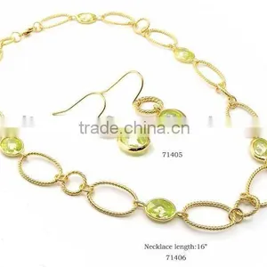 Apple Yellow cz Necklace Jewelry Sets thumbnail-1