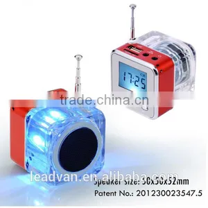 Crystal Colorful Media Audio Portable Flash Cubes Speaker thumbnail-1