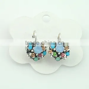 Hight Quality Earrings For Non Pierced Ears Druzy Rhinestone Plastic Earrings thumbnail-3