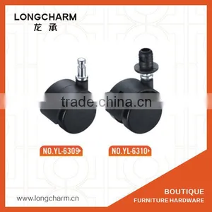 Threaded Plastic Wheels With Decorative Cap Chair Locking Casters Furniture Wheel YL-6310 thumbnail-1