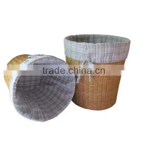 Set 2 Laundry Basket With Light Flower Linning, Storage Washing Cloth or Sundires thumbnail-1