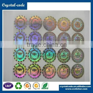 3d/2d Square Silver Pet Reflective Metal Label With Gold Stamping Hologram Sticker thumbnail-2