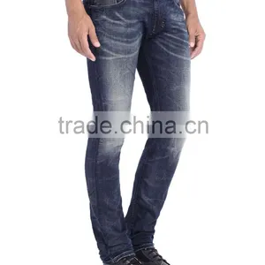 2015 Men Light Blue Stretch Denim Jeans/ Spell Check Slim Waist Skinny Pants For Men thumbnail-3