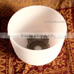 Frosted Quartz Crystal Singing Bowls With Design and Musical Note thumbnail-5