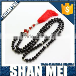 Good Luck Long Wooden Beads Necklace With Long Tassel Rosary Necklace thumbnail-4