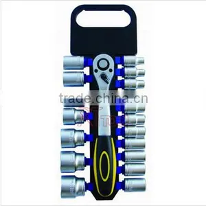 19PCS Blue Socket Wrench Set With Ratchet Wrench, 1/2" DR., CR-V thumbnail-1