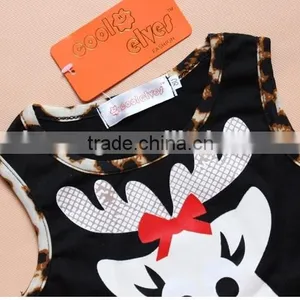 2015 Party Dress 2 Pcs Leopard Pants Fashion Newborn Christmas Baby Girl Outfit thumbnail-3