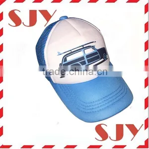 Flat Billed Trucker Cap With Mesh Back M L XL Adjustable Hat thumbnail-2