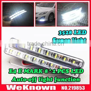 Universal 100% Waterproof E MARK 16pcs 3528 LED Car DRL Driving Daytime Running Light With Automatic Switch On/off thumbnail-1