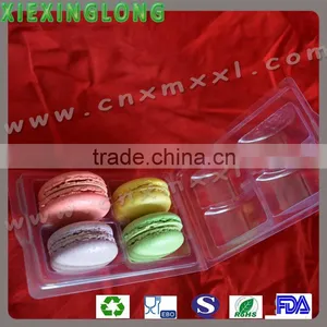 4 Pcs Macarons Clamshell Tray Plastic Packaging Display Wholeselling Blister Plastic Tray thumbnail-1