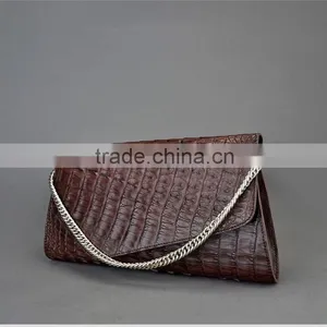 Ladies Party Genuine Leather Clutch Purse Crocodile Skin Handbags Chinese Clutch Bag thumbnail-3