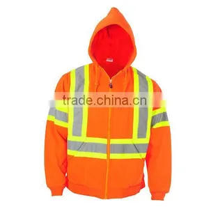 Orange hi Vis Polar Fleece Safety Hoodies thumbnail-1