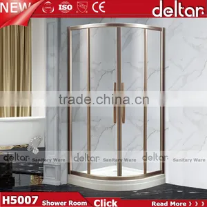 Toilet Sex Shower Room Prefabricated Unique Cheap Small Compact Round Corner Circular Bath Curved Glass Shower Enclosures thumbnail-1