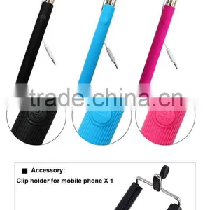 Battey-free 3.5mm Cable Take Pole W/ Clip Holder For IOS/Android Phones--Self-portrait Monopod--Perfect Christmas Gift thumbnail-1
