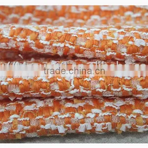 Widely Use Orange Wool Polyester Tweed Fabric/thick Tweed Heavy Woolen Fabric thumbnail-5