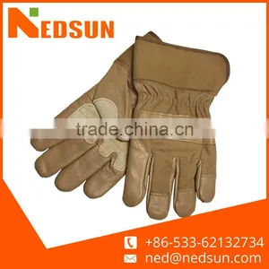 Double Palm Cow Leather Protective Women Garden Gloves thumbnail-1