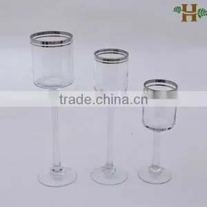 Handmade Quality Long Stemmed Wedding Decorative Glass Candle Holder thumbnail-1