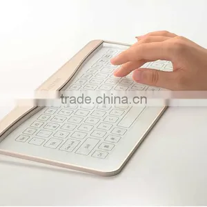 Newest Fashion Glass Touch LED Backlit Universal Wired Keyboard Transparent Glass LED Touch Keyboard thumbnail-6