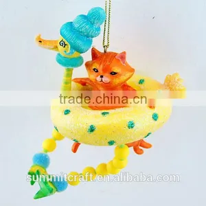 Polyresin Cat Figurine Christmas Tree Ornament thumbnail-2