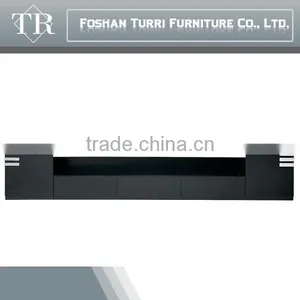 Newest Design Black Stone Marble Top Oak Wood Base TV Stand thumbnail-1