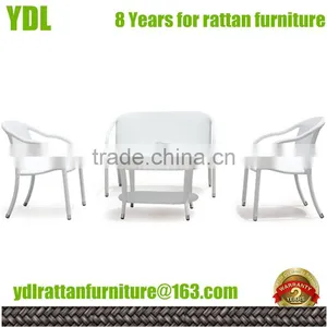Youdeli Outdoor Garden White Dining Set thumbnail-1
