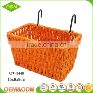 Cheap Colorful Paper Twine Woven Bike Basket for Kids thumbnail-1