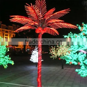 Pink Artificial LED Lights Palm Tree Led Light Show Tree and Flowers Artificial Purple Palm Tree thumbnail-1
