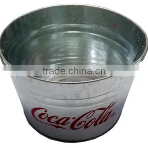 Large Metal Tub Farm Fresh Container Oval Steel Bucket Galvanized Bins Ice Buckets For Beer thumbnail-2
