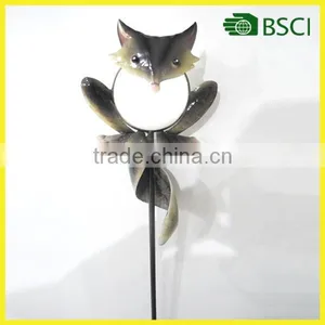 YS15382 China SuppliersMetal Led Light Fox Stick Solar Powered Decoration thumbnail-1