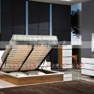 2016 New Arrival Modern Lift up Storage Bed Design and Cabinet Sets With Metal Legs thumbnail-5
