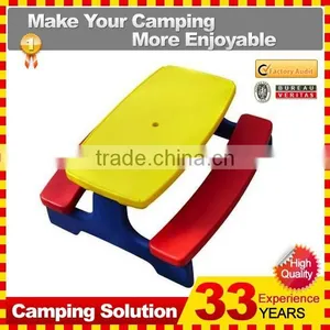 NEW Outdoor Indoor Plastic Kids Group Team Play Folding Table Chair Bench Set Ages 3+ thumbnail-3